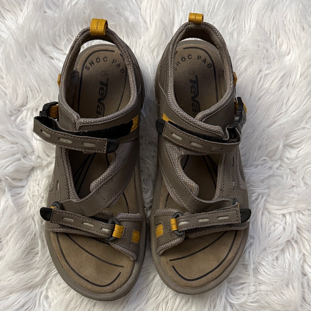 Teva Kenetic Gray Synthetic Sport Adjustable Strap Sandals Womens 10